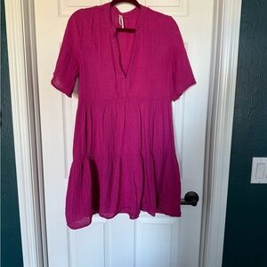 Anthropologie Fuchsia Short Sleeve Top